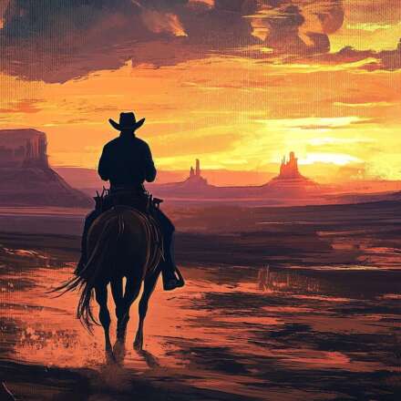 Work Usa monument valley arizona wild west illustration editorial conceptual lonesome cowboy western drawing painting comic horse sunset Kornel Illustration | Kornel Stadler