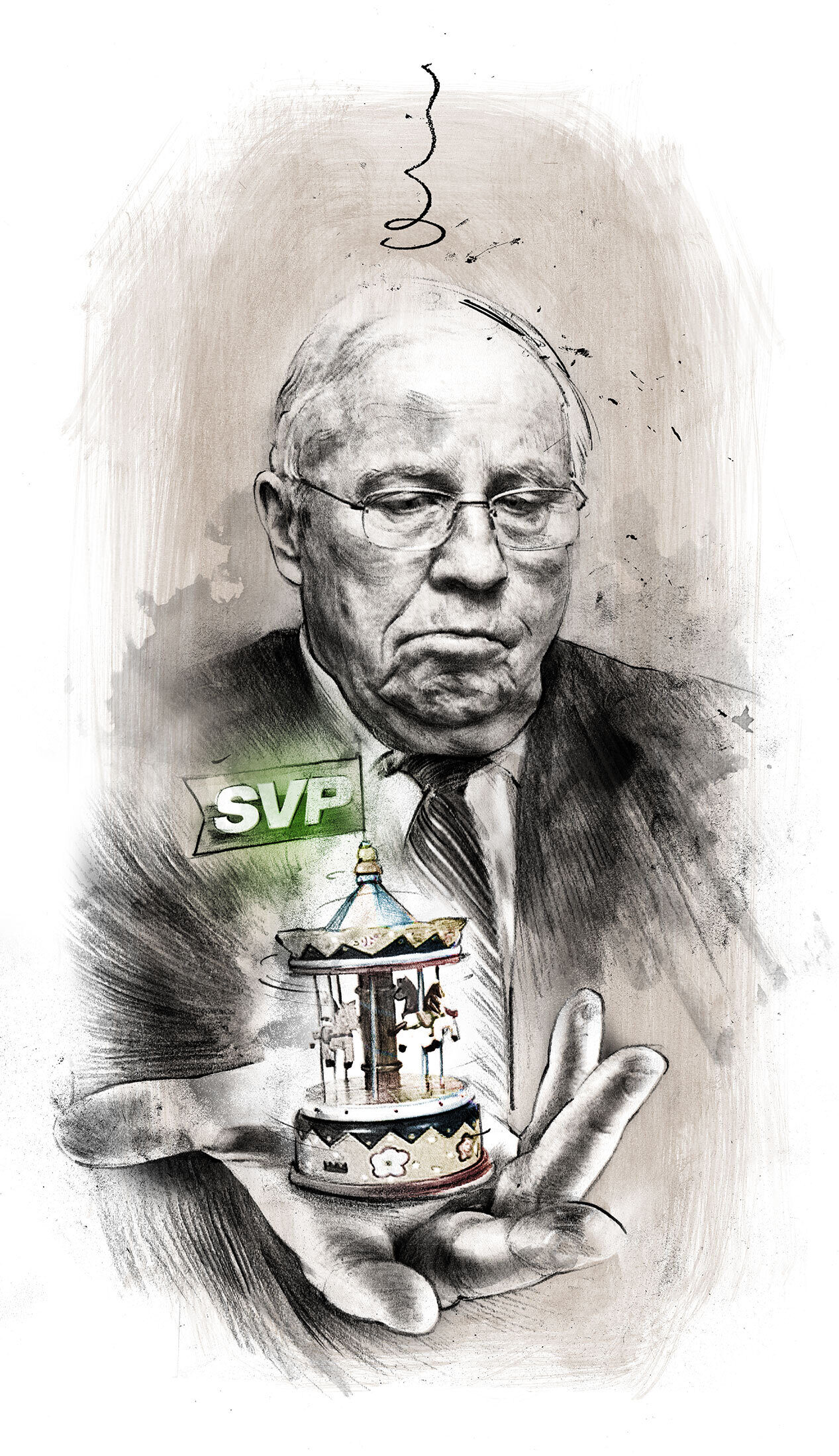 Christoph Blocher - Kornel Illustration | Kornel Stadler portfolio