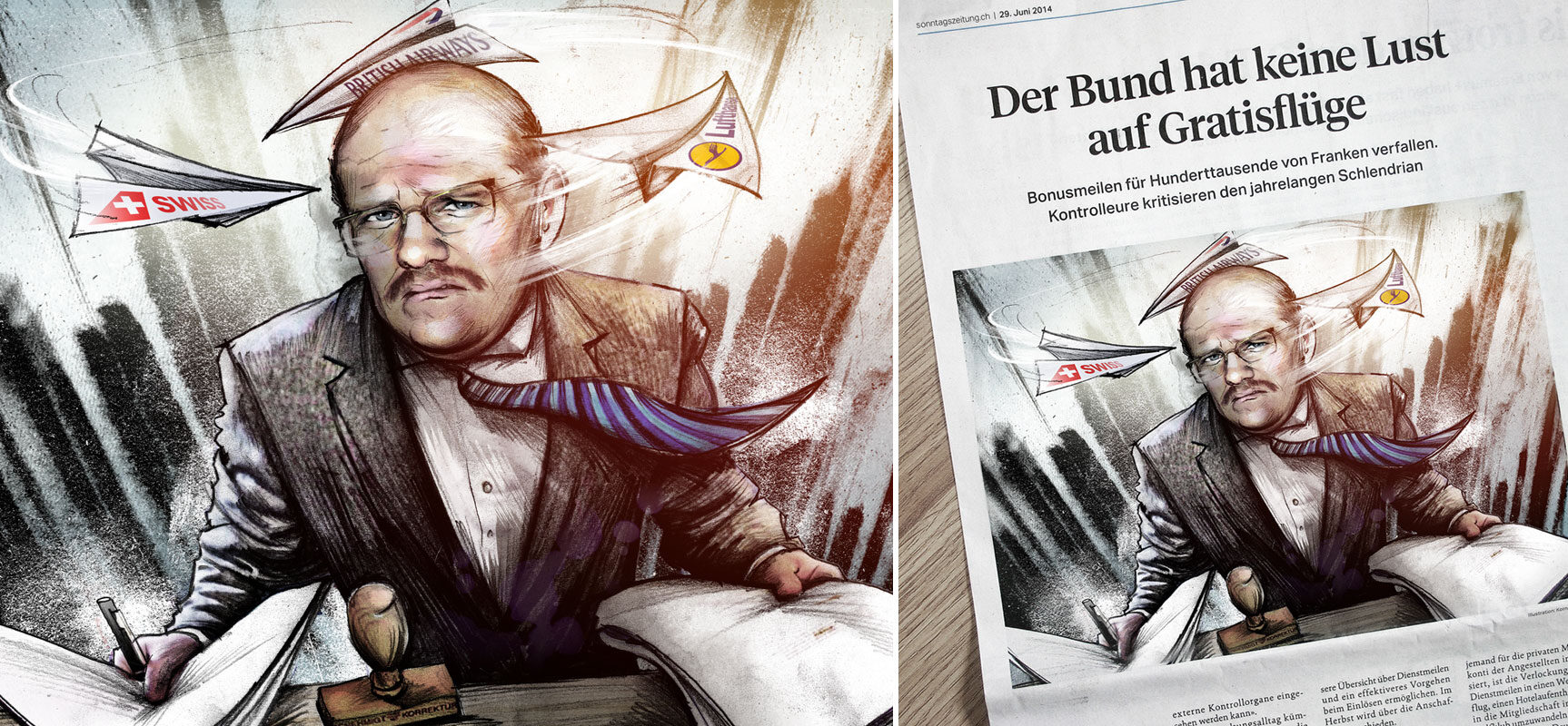 Flugmeilen web - Kornel Illustration | Kornel Stadler portfolio