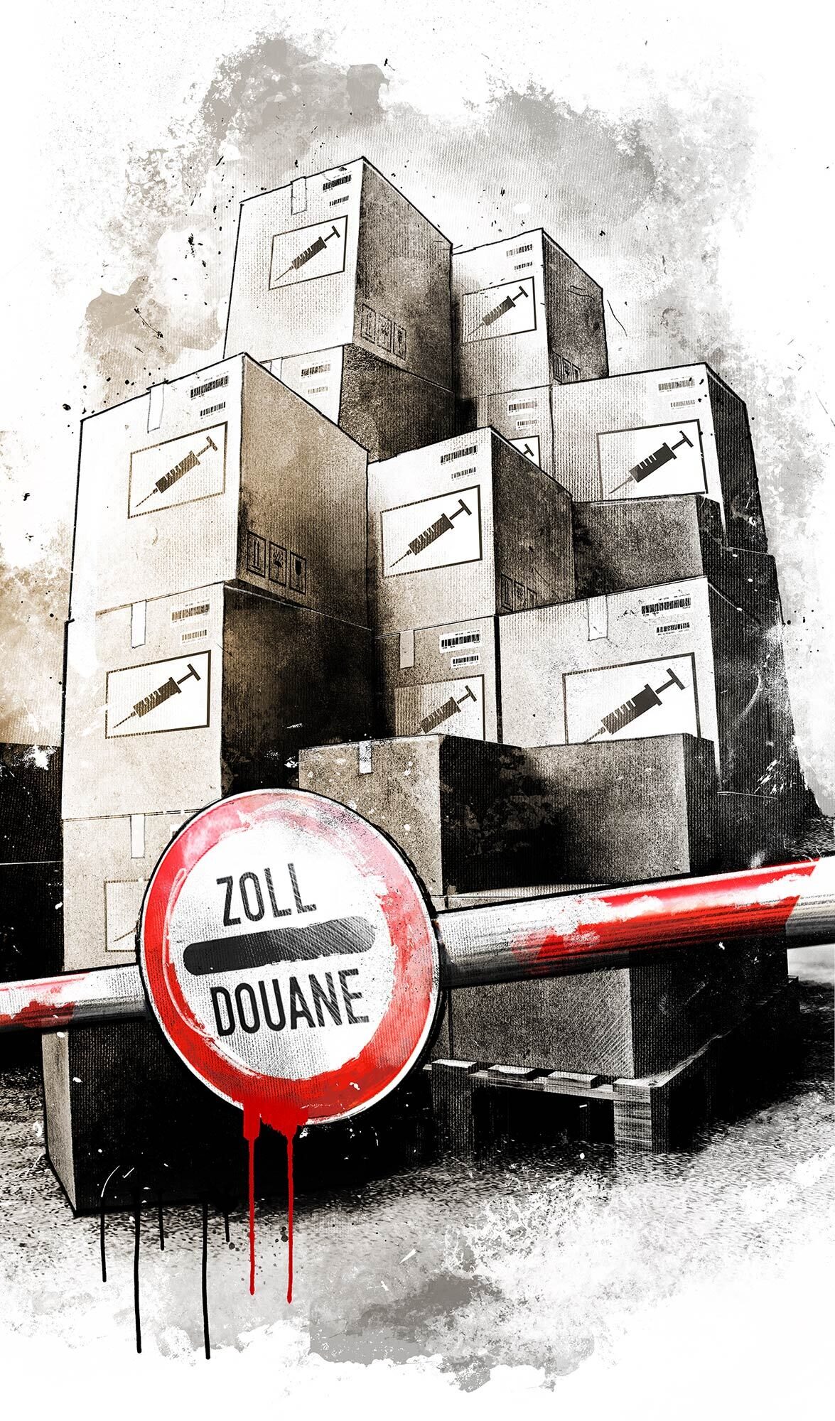 Boosterimpfung zoll - Kornel Illustration | Kornel Stadler portfolio