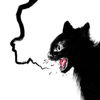 Work Buesi katze black cat Artwork drawing art illustration kornel ink gallery zeichnung kunst Kornel Illustration | Kornel Stadler