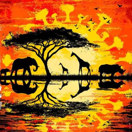 Work Corona afrika illustration editoiral coceptual sunrise sunset Kornel Illustration | Kornel Stadler