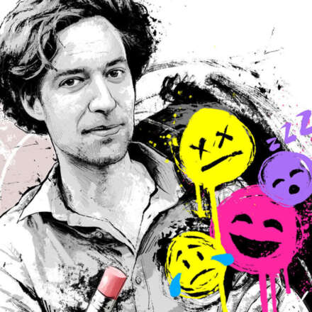 Work Lorenz Langenegger portrait Illustration kolumne editorial zeichnung drawing magazin red bulletin red bull autor writer schule school Kornel Illustration | Kornel Stadler