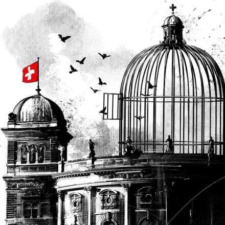 Work Bundeshaus Bundesrat Schweizer Regierung Voegel Vogelkaefig Irrenhaus Editorial Illustration Kornel Illustration | Kornel Stadler