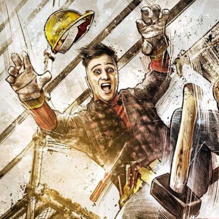 Work Illustration editorial magazin accident action falling geruest strurz Kornel Illustration | Kornel Stadler