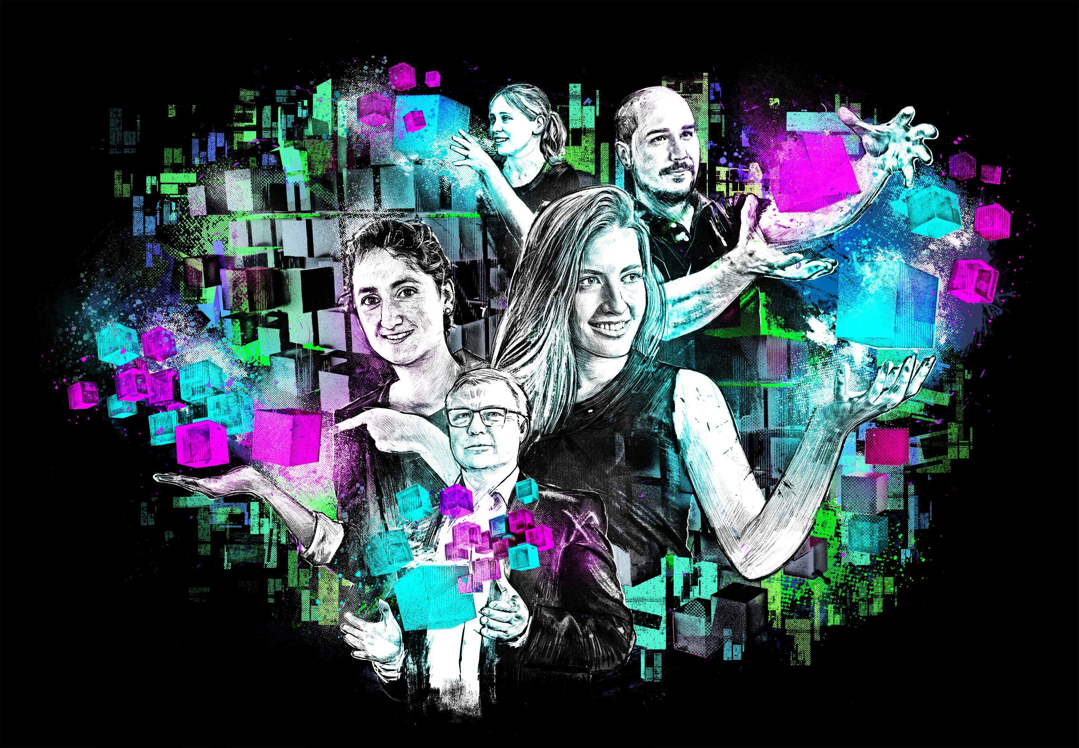 Spin off founders Digital Shapers cover illustration editorial technology tech innovation Start up ups - Kornel Illustration | Kornel Stadler portfolio