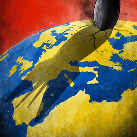 Work Ukraine europa europe krieg war shadow schatten editorial illustration conceptual russia russland bomb bombe peace Kornel Illustration | Kornel Stadler