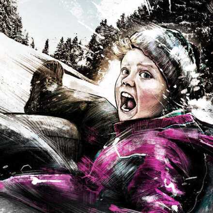 Work Winter sport action illustration kid Kornel Illustration | Kornel Stadler