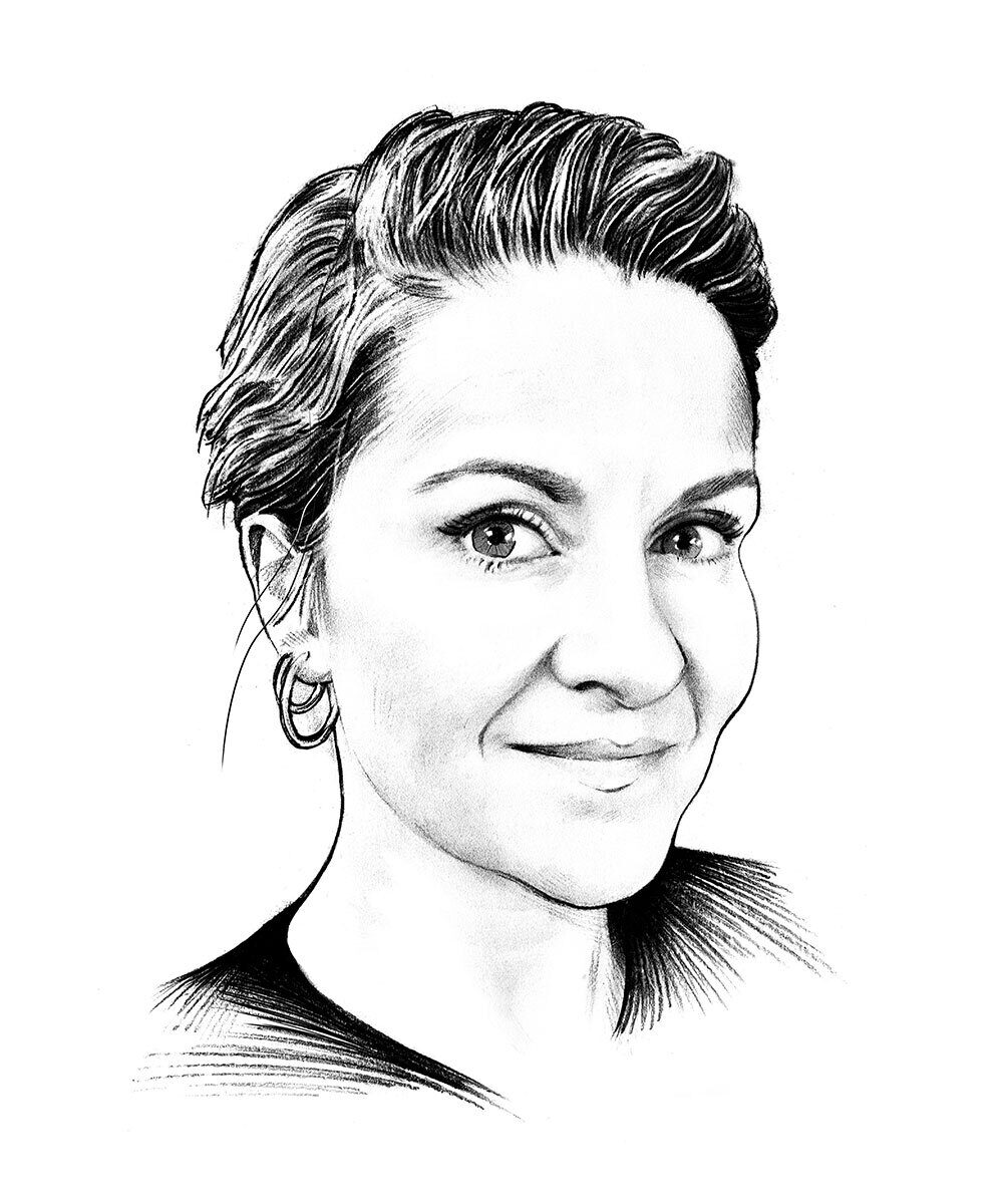 Froelein Da Capo Portrait illustration zeichnung eitorial drawing schwarz weiss black and white portraet - Kornel Illustration | Kornel Stadler portfolio