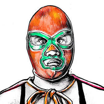 Work Wrestler wrestling wwe lucha libre go loco lokko neon Artwork drawing art illustration kornel ink gallery zeichnung kunst Kornel Illustration | Kornel Stadler