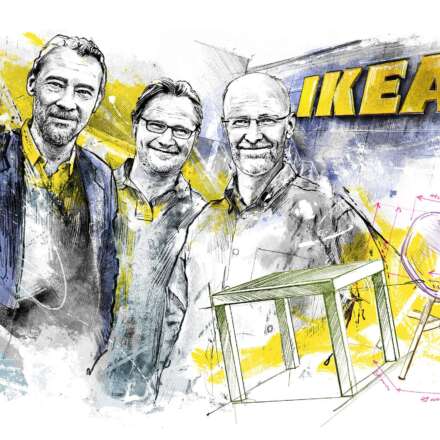 Work Gebrueder Jonas Peter Mathias Kamprad ikea brothers editorial illustration portait bilanz 10 reichste top ten zehn collage drawing zeichnung Kornel Illustration | Kornel Stadler