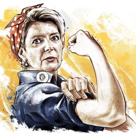 Work Feminismus karin keller sutter frauen power fdp editorial illustration portait drawing zeichnung Kornel Illustration | Kornel Stadler
