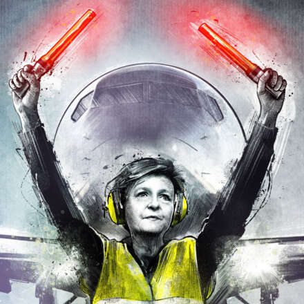 Work Sommaruga fluglotse skyguide illustration editorial conceptual newspaper magazine Kornel Illustration | Kornel Stadler