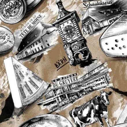 Work Swiss Cheese Map kart schweizer kaese schweiz illustration matterhorn gryere emmentaler appenzeller kaesesorten zeichnung drawing Kornel Illustration | Kornel Stadler