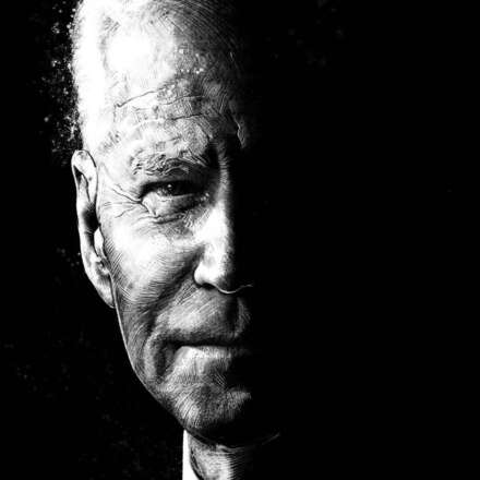 Work Joe Biden portait illustration editorial black and white phantom shadow light us president political Kornel Illustration | Kornel Stadler