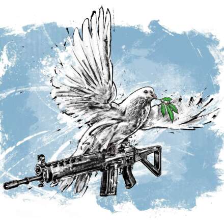 Work Editorial illustration politik dove friedenstaube waffen export schweiz ukraine Kornel Illustration | Kornel Stadler