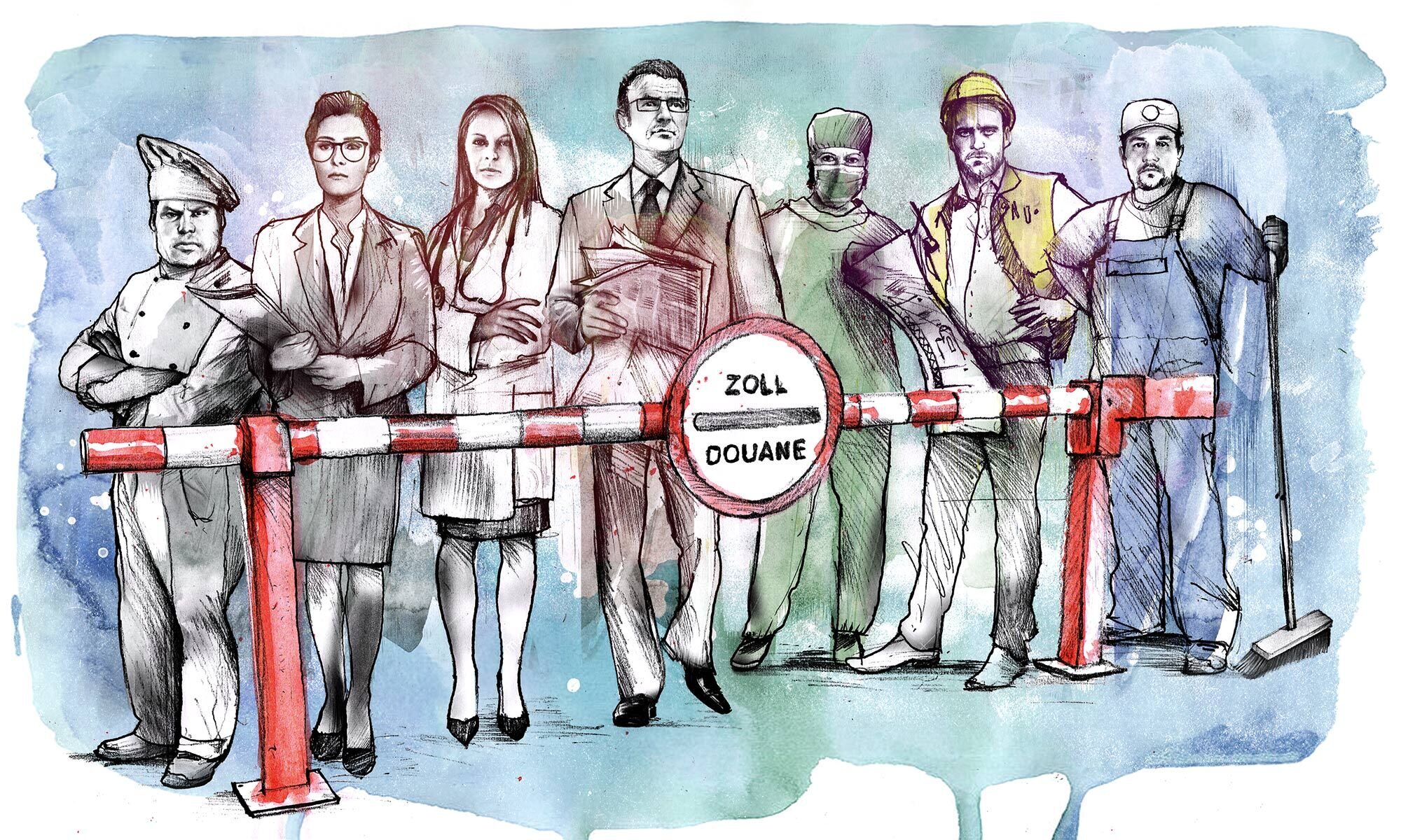 Wirtschaftsprognose Zoll Berufe Illustration - Kornel Illustration | Kornel Stadler portfolio